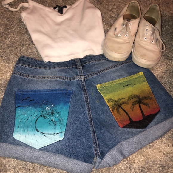Brandy Melville Pants - Vintage hand painted shorts!!!🤩